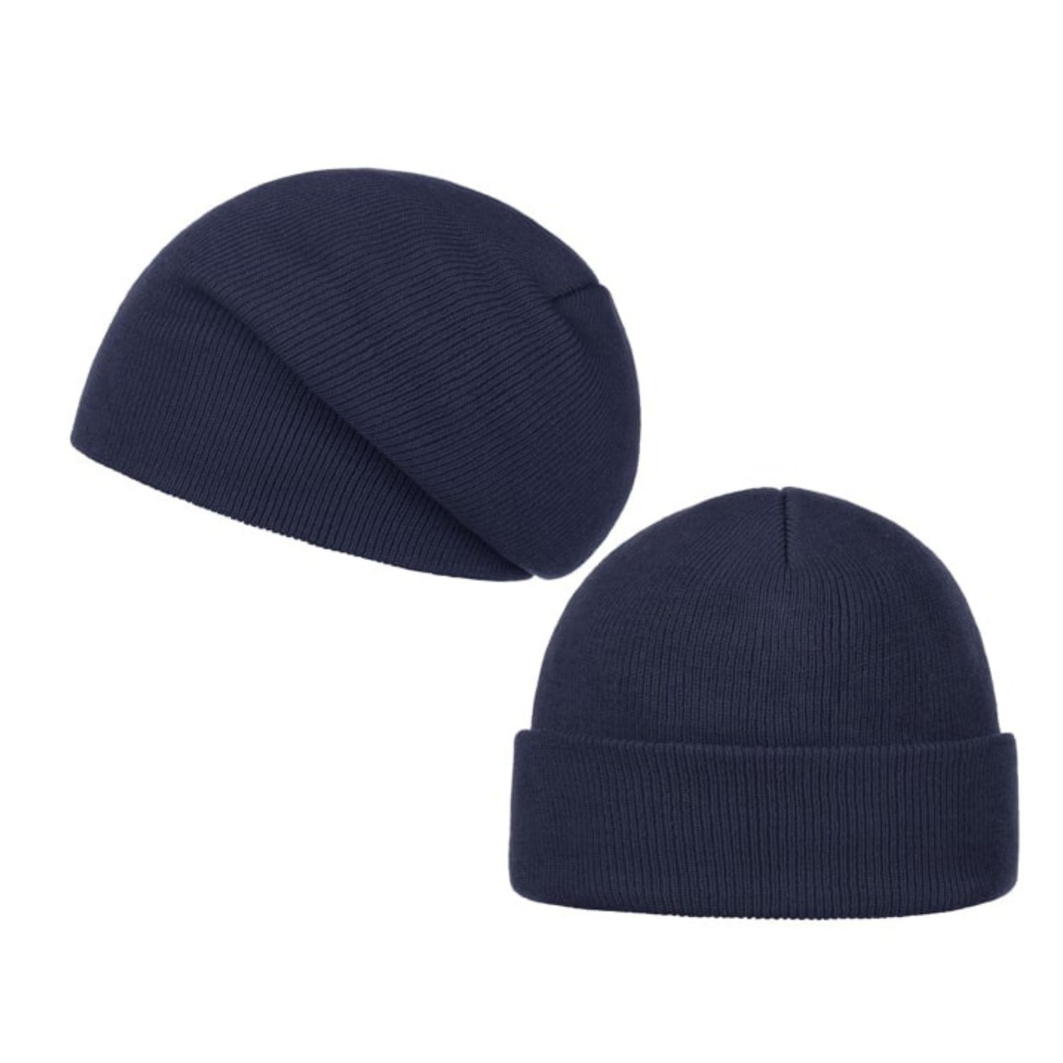 GORRO BEANIE DE LANA ADULTO CON DOBLEZ FORRO POLAR - 3