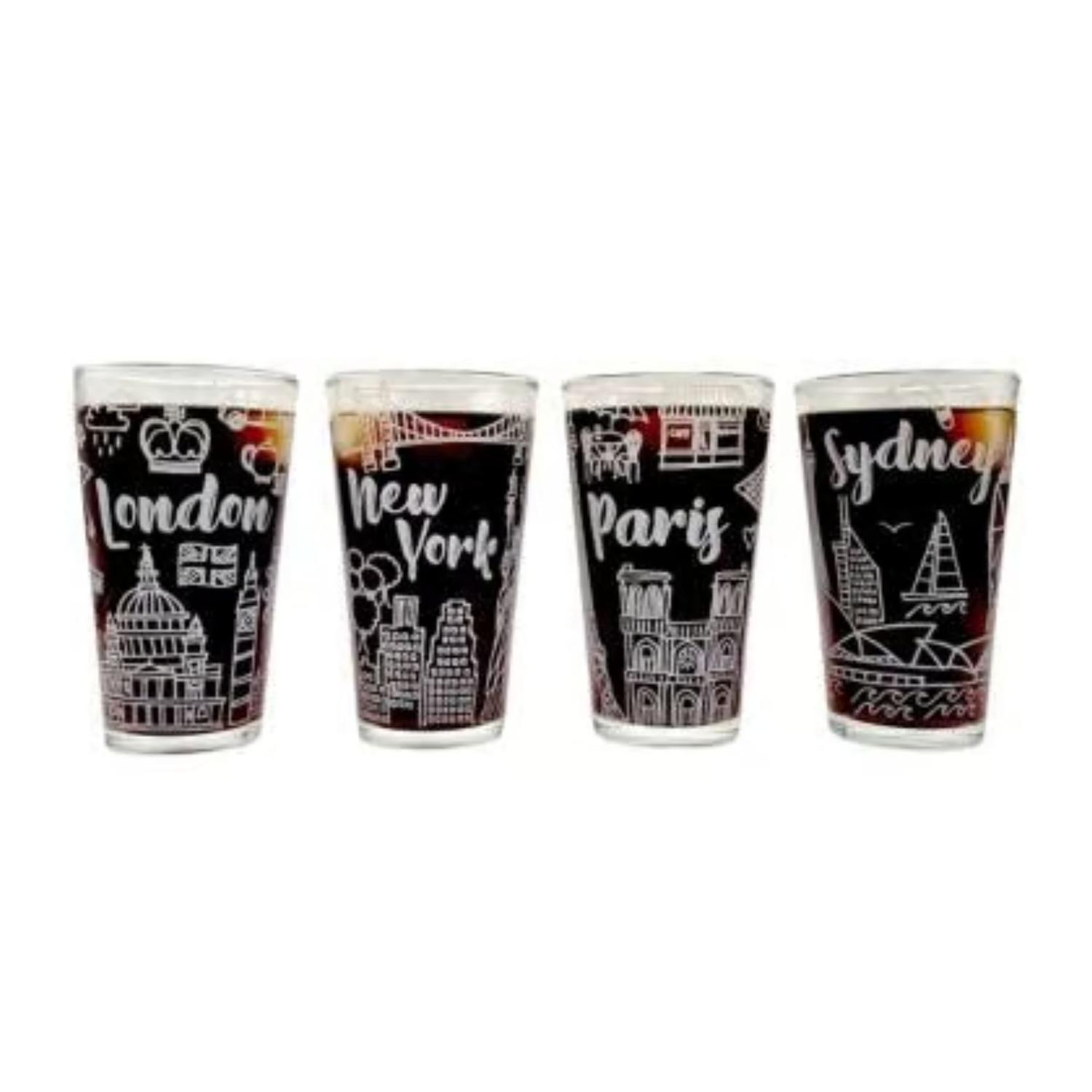 VASO VIDRIO 475ML CIUDADES - VASOS PARA EL HOGAR PACK - 1