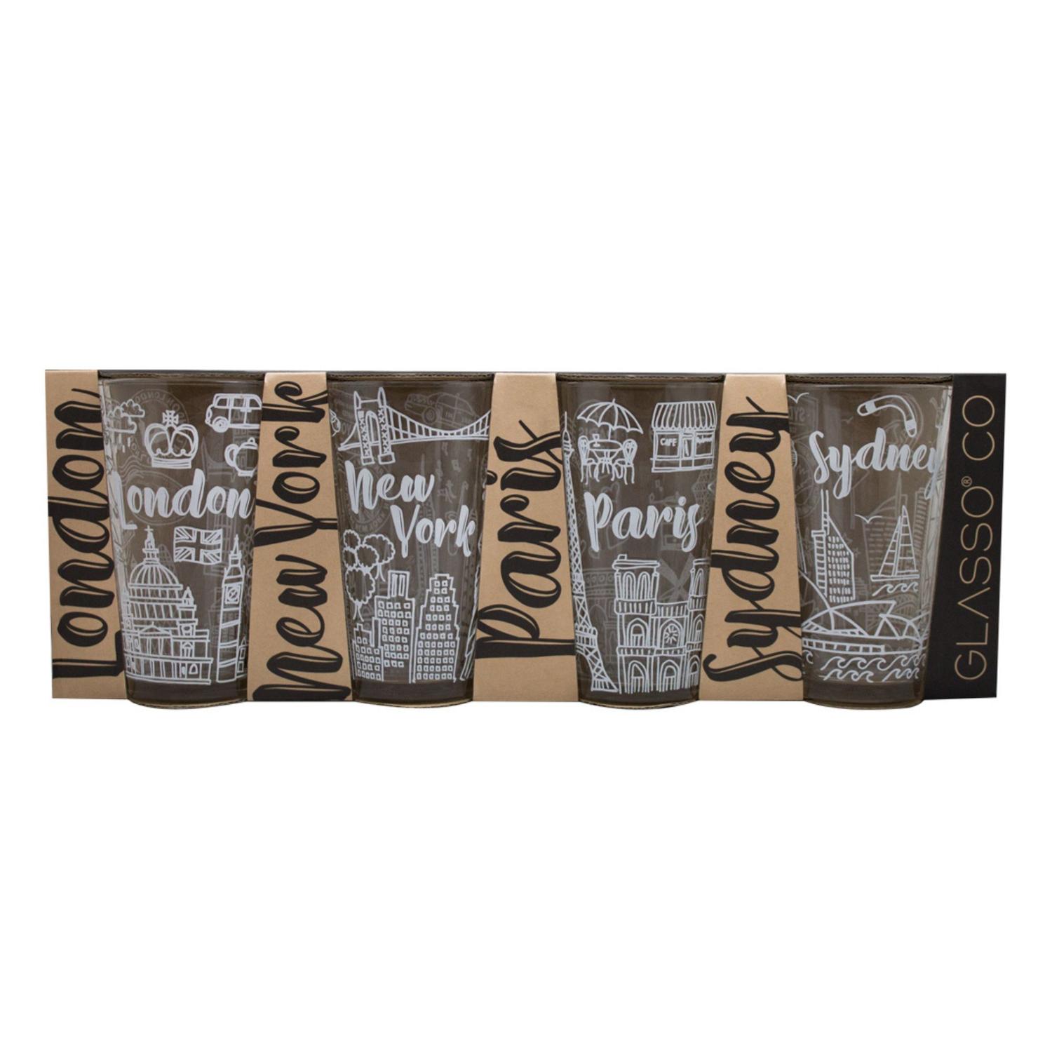 VASO VIDRIO 475ML CIUDADES - VASOS PARA EL HOGAR PACK - 2