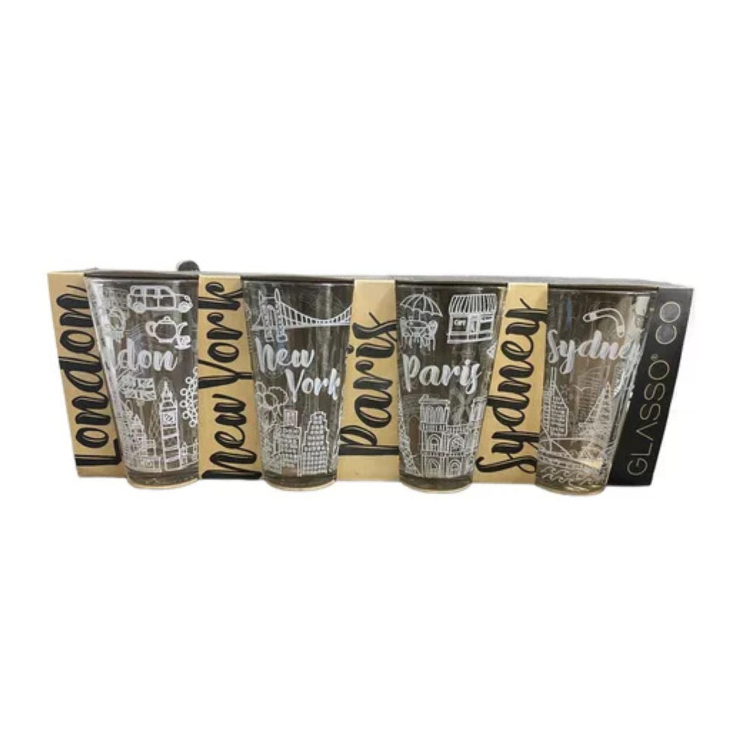 VASO VIDRIO 475ML CIUDADES - VASOS PARA EL HOGAR PACK - 3