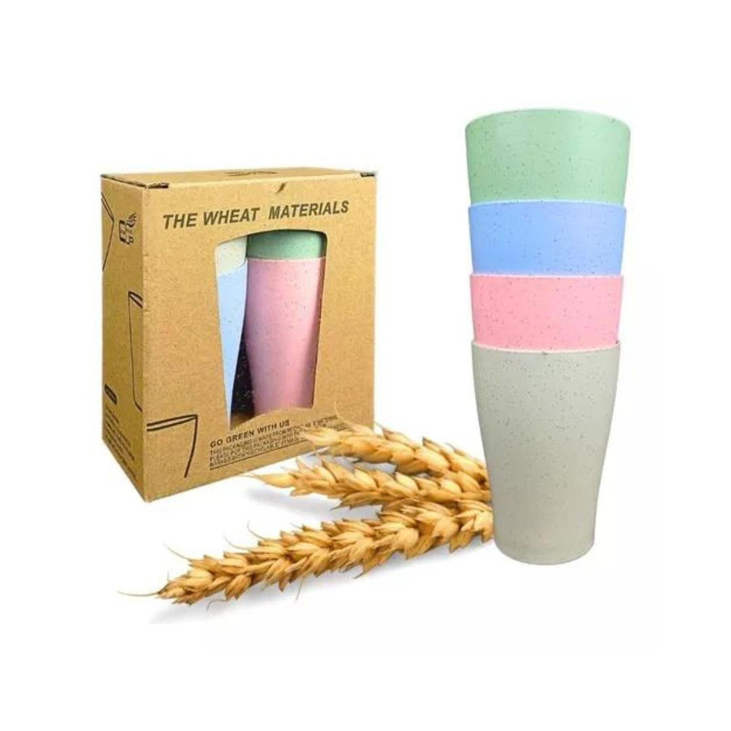 PACK DE 4 VASOS FIBRA DE TRIGO ECOLOGICO - 1
