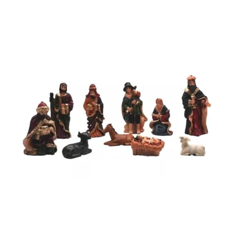 PESEBRE NAVIDEÑO (10) FIGURAS NAVIDAD HOGAR DECORACIÓN NACIMIENTO - 3