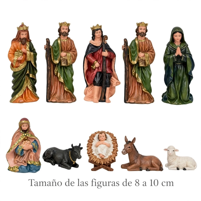 PESEBRE NAVIDEÑO (10) FIGURAS NAVIDAD HOGAR DECORACIÓN NACIMIENTO - 8