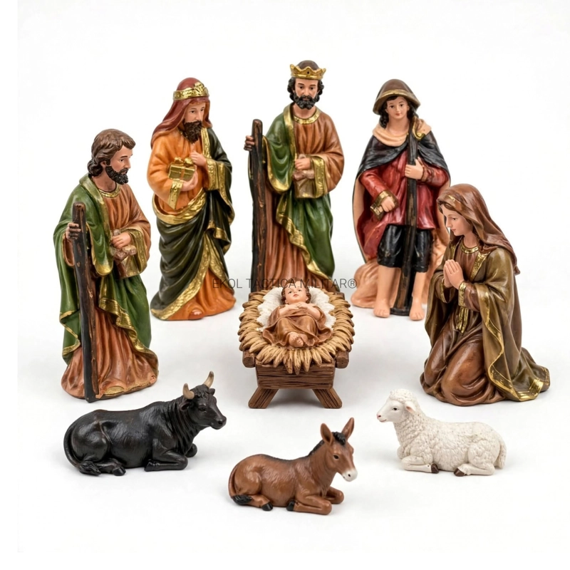 PESEBRE NAVIDEÑO (10) FIGURAS NAVIDAD HOGAR DECORACIÓN NACIMIENTO - 9