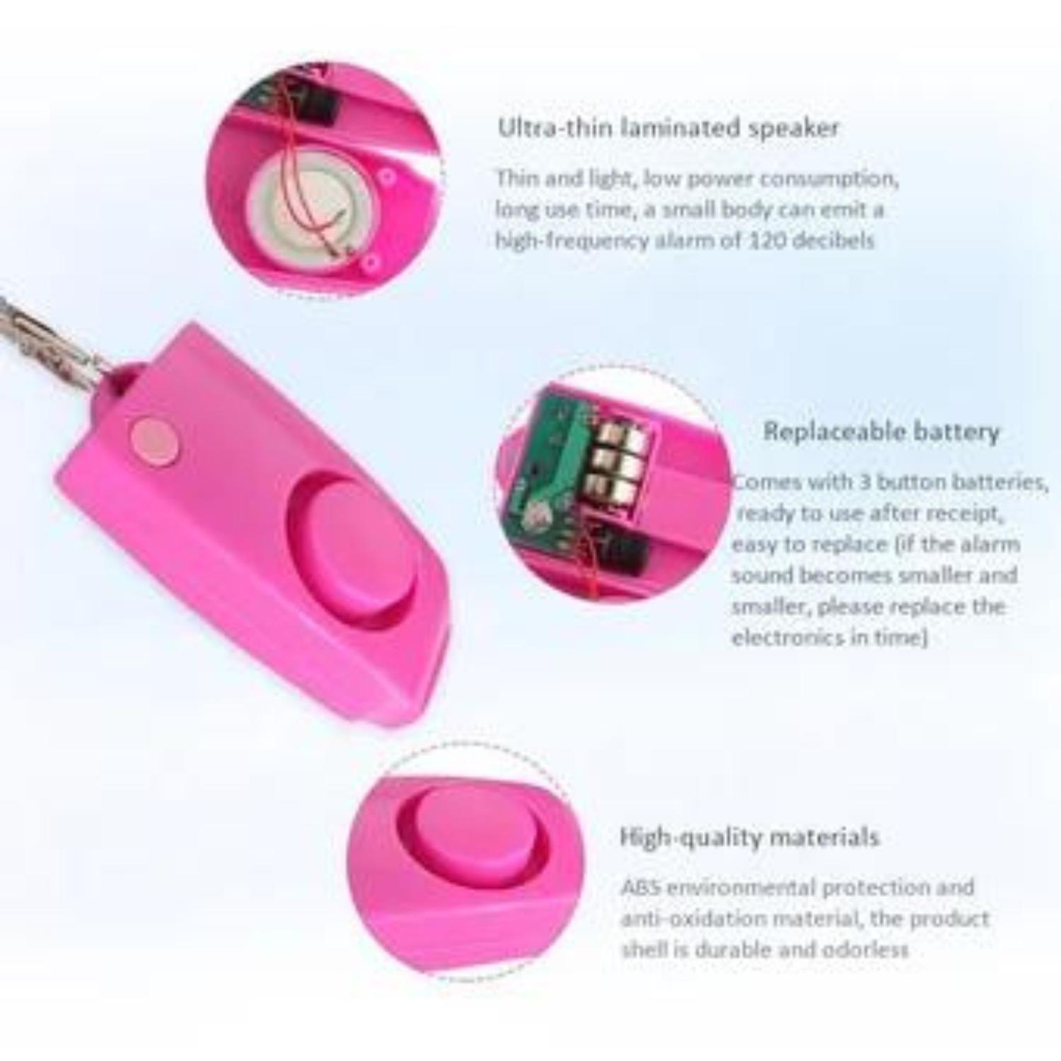 ALARMA EKOI PERSONAL AUTODEFENSA ROBO SEGURIDAD EMERGENCIA 130DB TAMAÑO TALLA ÚNICA ROSA LLAVERO - 9
