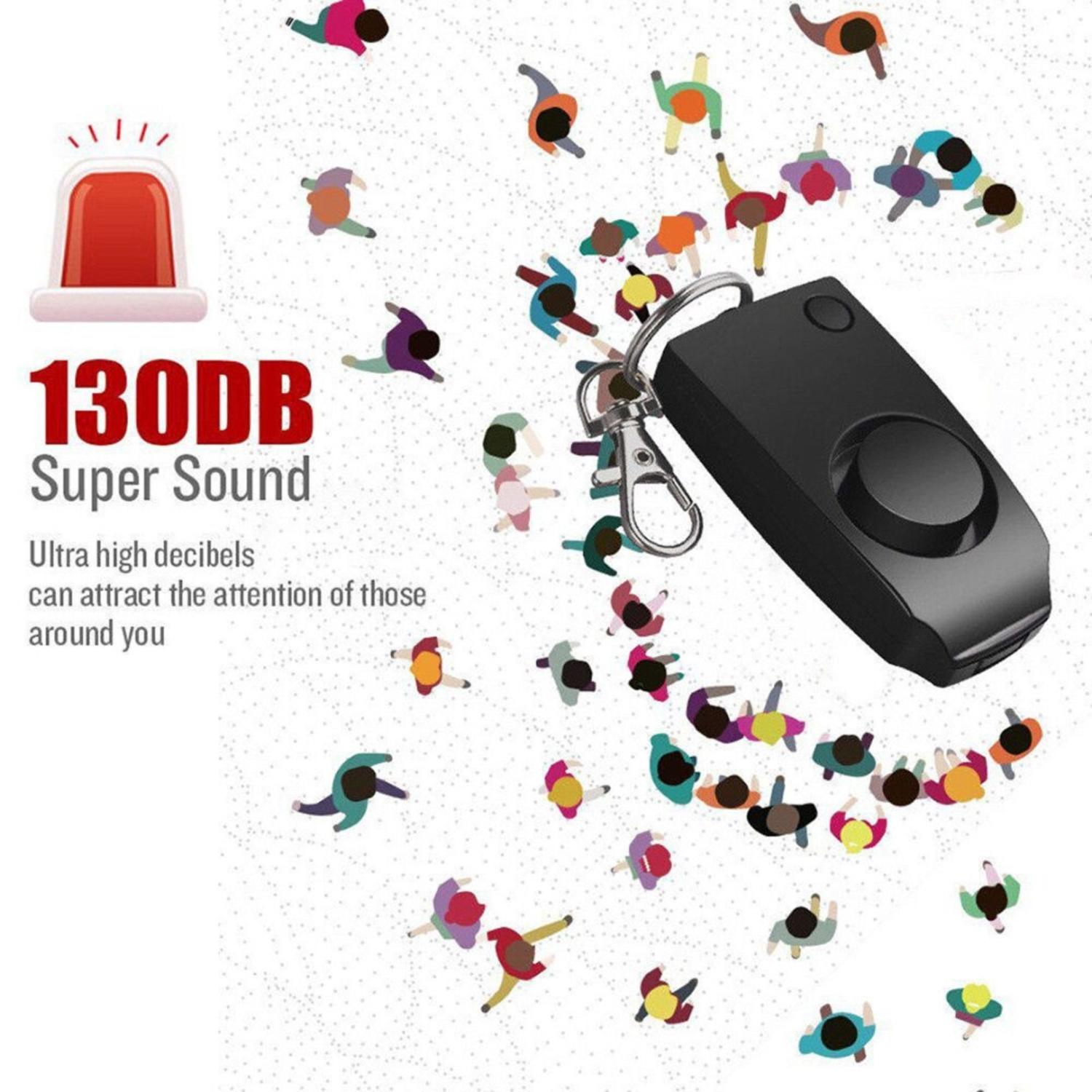 ALARMA EKOI PERSONAL AUTODEFENSA ROBO SEGURIDAD EMERGENCIA 130DB TAMAÑO TALLA ÚNICA NEGRO LLAVERO - 6