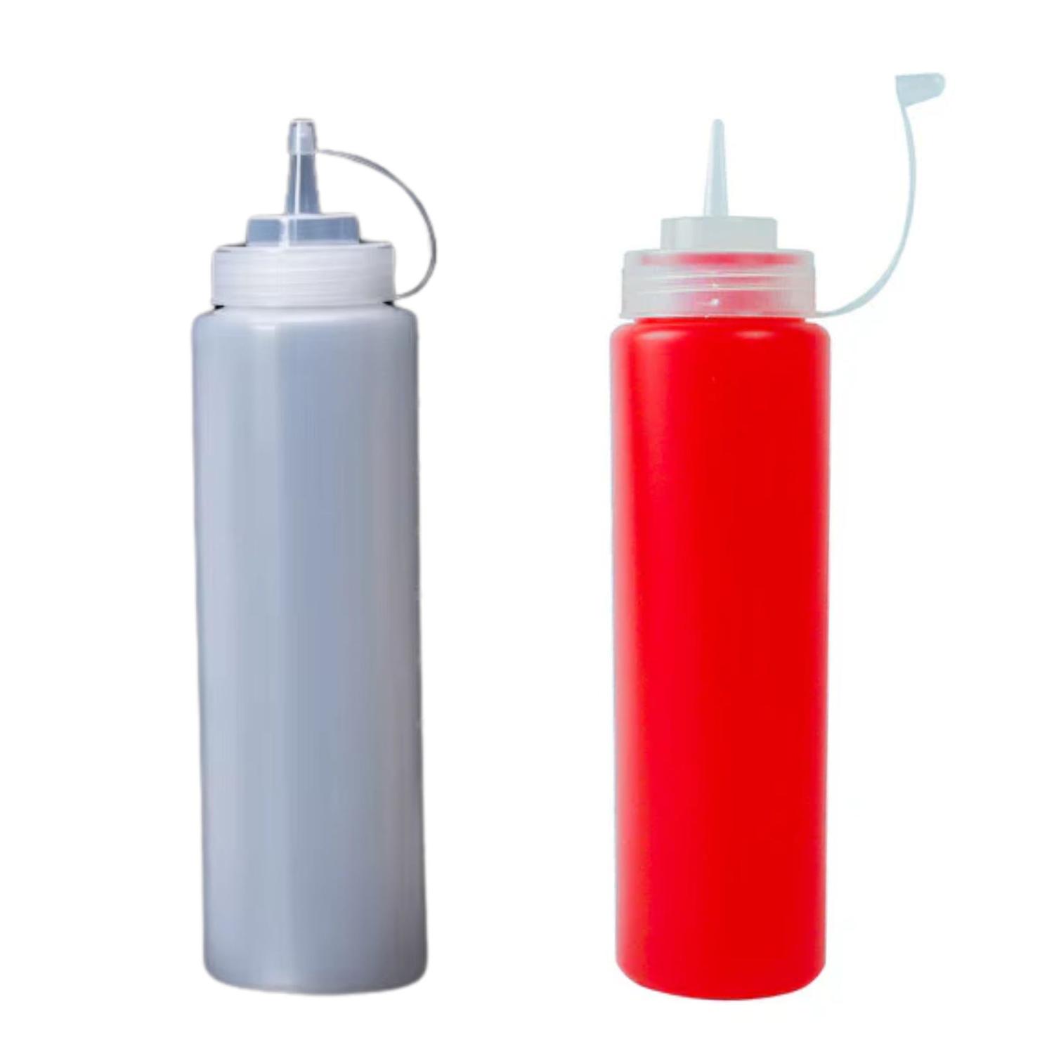 SET DE 2 DISPENSADORES PARA SALSA POTE DE SALSAS DISPENSADOR TAMAÑO TALLA ÚNICA BLANCO-ROSA - 1