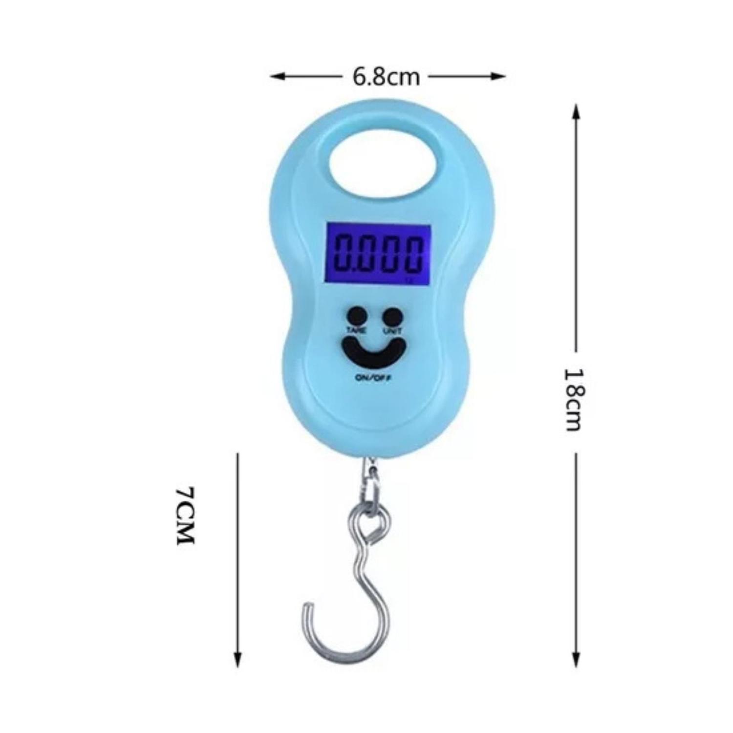 BALANZA ELECTRÓNICA PORTÁTIL DIGITAL COLGANTE EQUIPAJE VIAJE AZUL TAMAÑO TALLA ÚNICA - 4