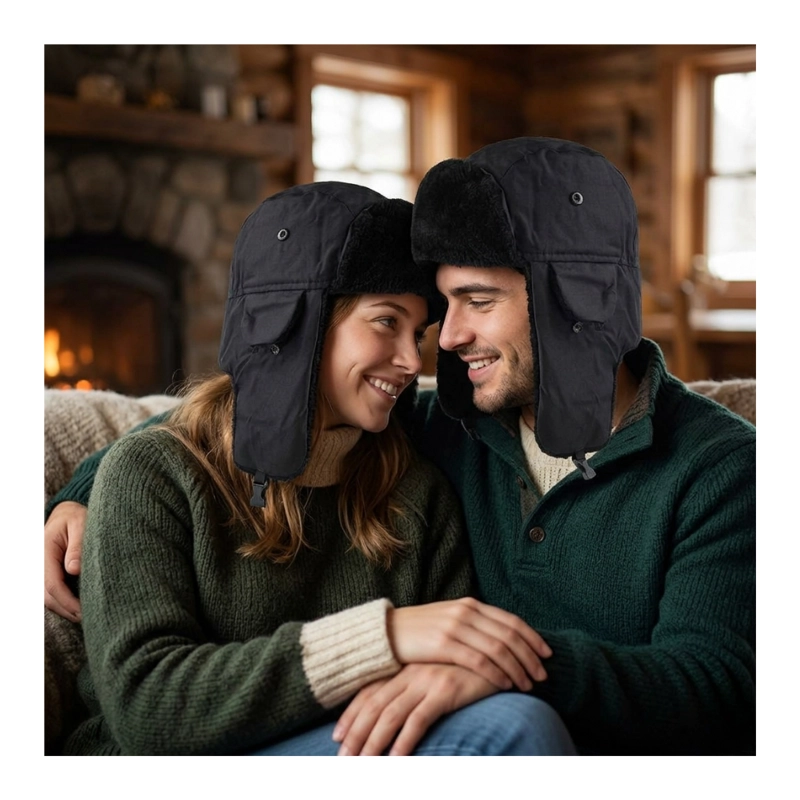 GORRO RUSO UNISEX CÁLIDO DE LONA INVIERNO MODO AVIADOR - 1