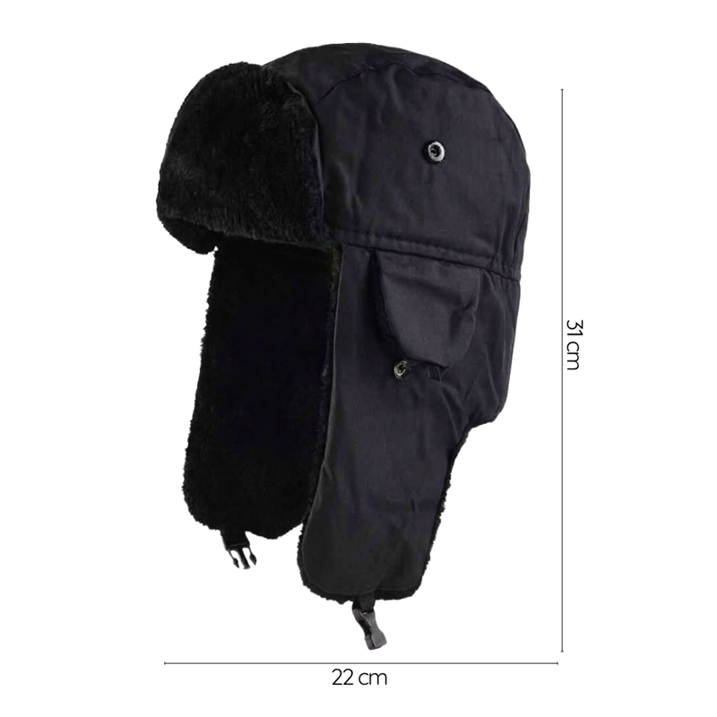 GORRO RUSO UNISEX CÁLIDO DE LONA INVIERNO MODO AVIADOR - 6