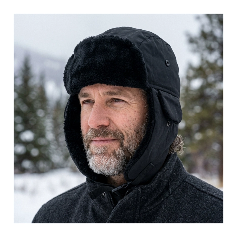 GORRO RUSO UNISEX CÁLIDO DE LONA INVIERNO MODO AVIADOR - 7