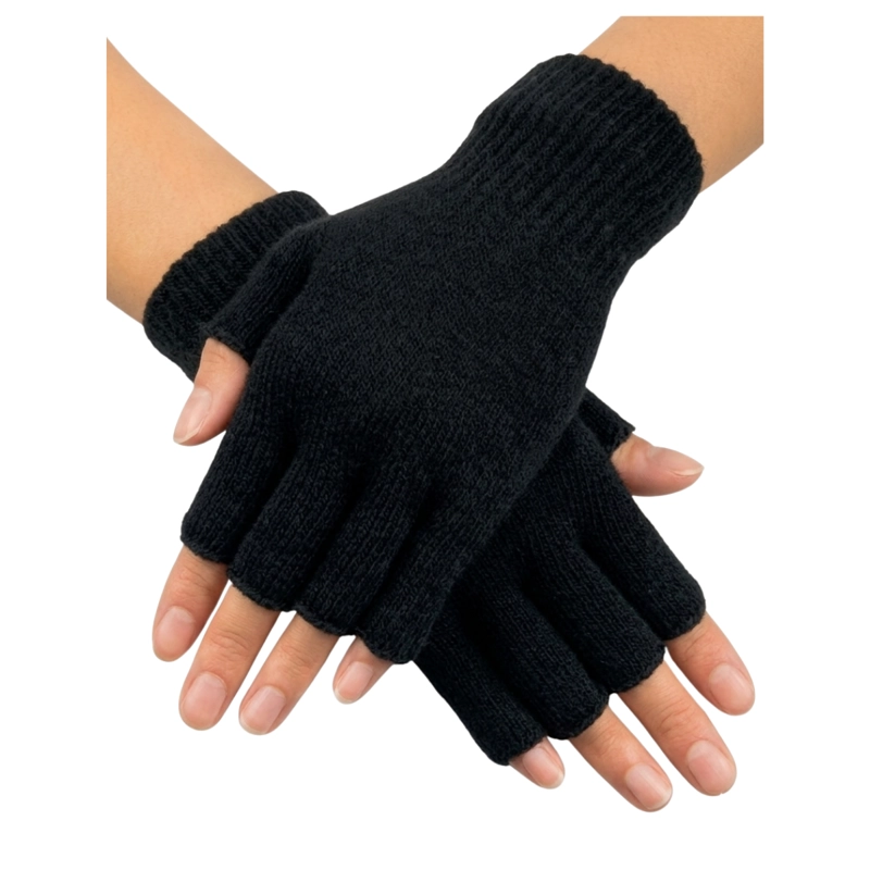 PACK 3 PARES DE GUANTES DE LANA SIN DEDOS TÉRMICOS, TÁCTILES Y TRANSPIRABLES PARA INVIERNO - 4