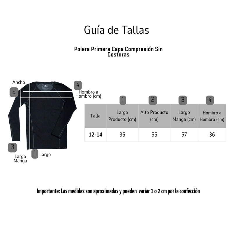 POLERA PRIMERA CAPA TÉRMICA ALGODÓN INFANTIL NIÑOS JUVENIL - 6