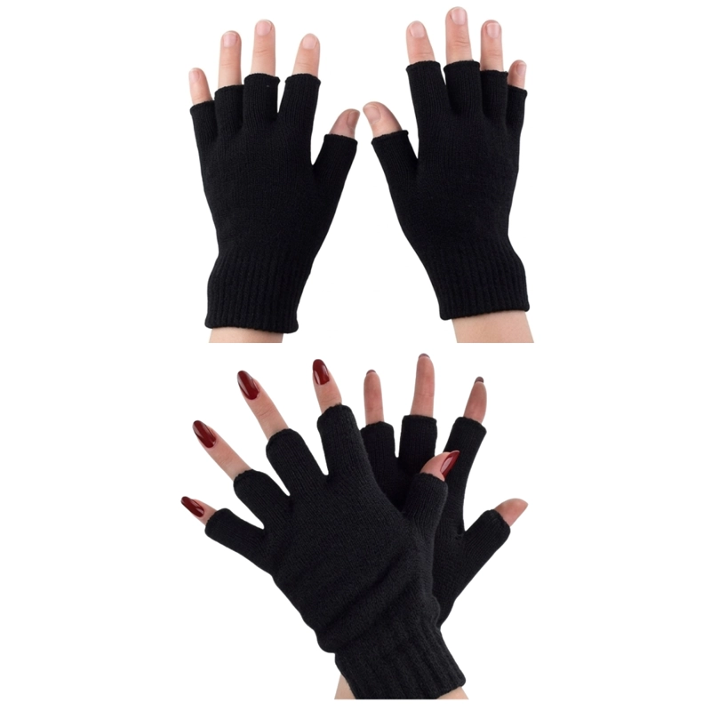 GUANTES DE LANA SIN DEDOS GUANTES DE INVIERNO TÉRMICOS Y TRANSPIRABLES - 3