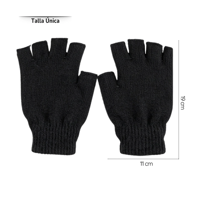 GUANTES DE LANA SIN DEDOS GUANTES DE INVIERNO TÉRMICOS Y TRANSPIRABLES - 4