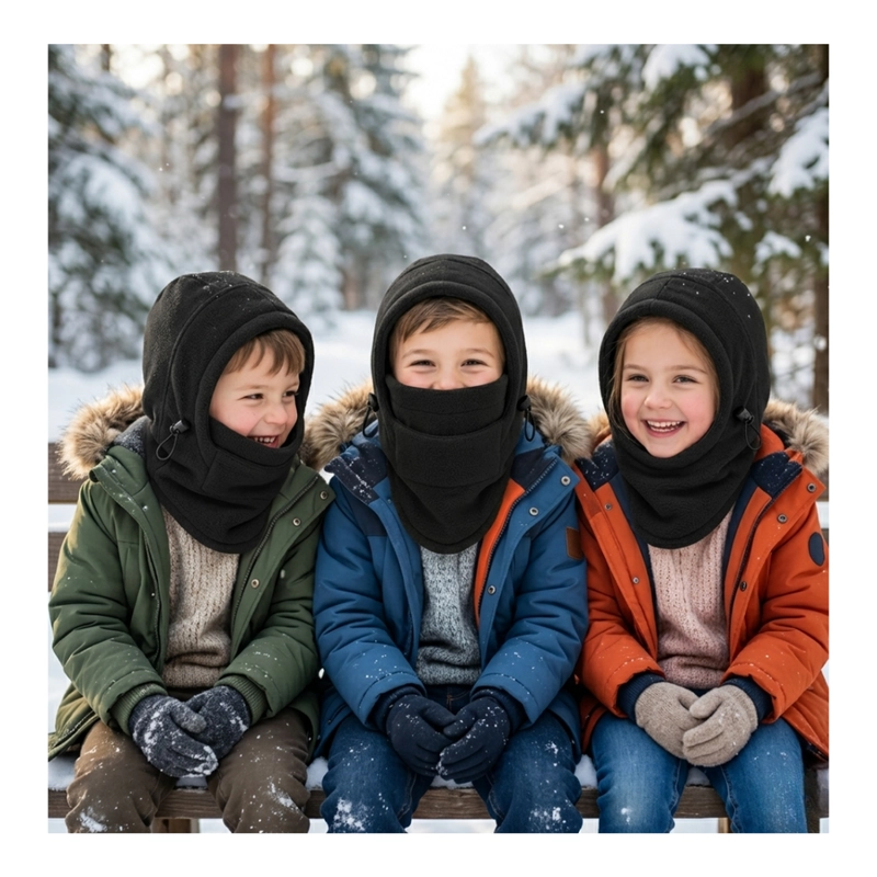 GORRO PASAMONTAÑAS DE POLAR PARA NIÑOS ABRIGO INVIERNO FRIO - 1