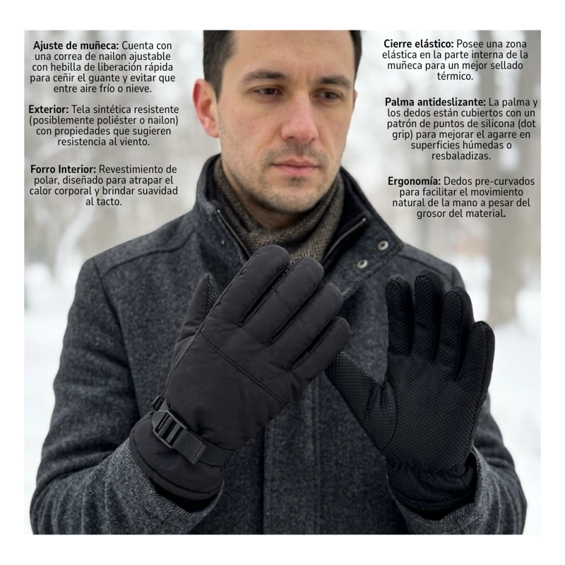 PACK 12 GUANTES DE INVIERNO ESQUÍ MONTAÑISMO PARA LA NIEVE - 7