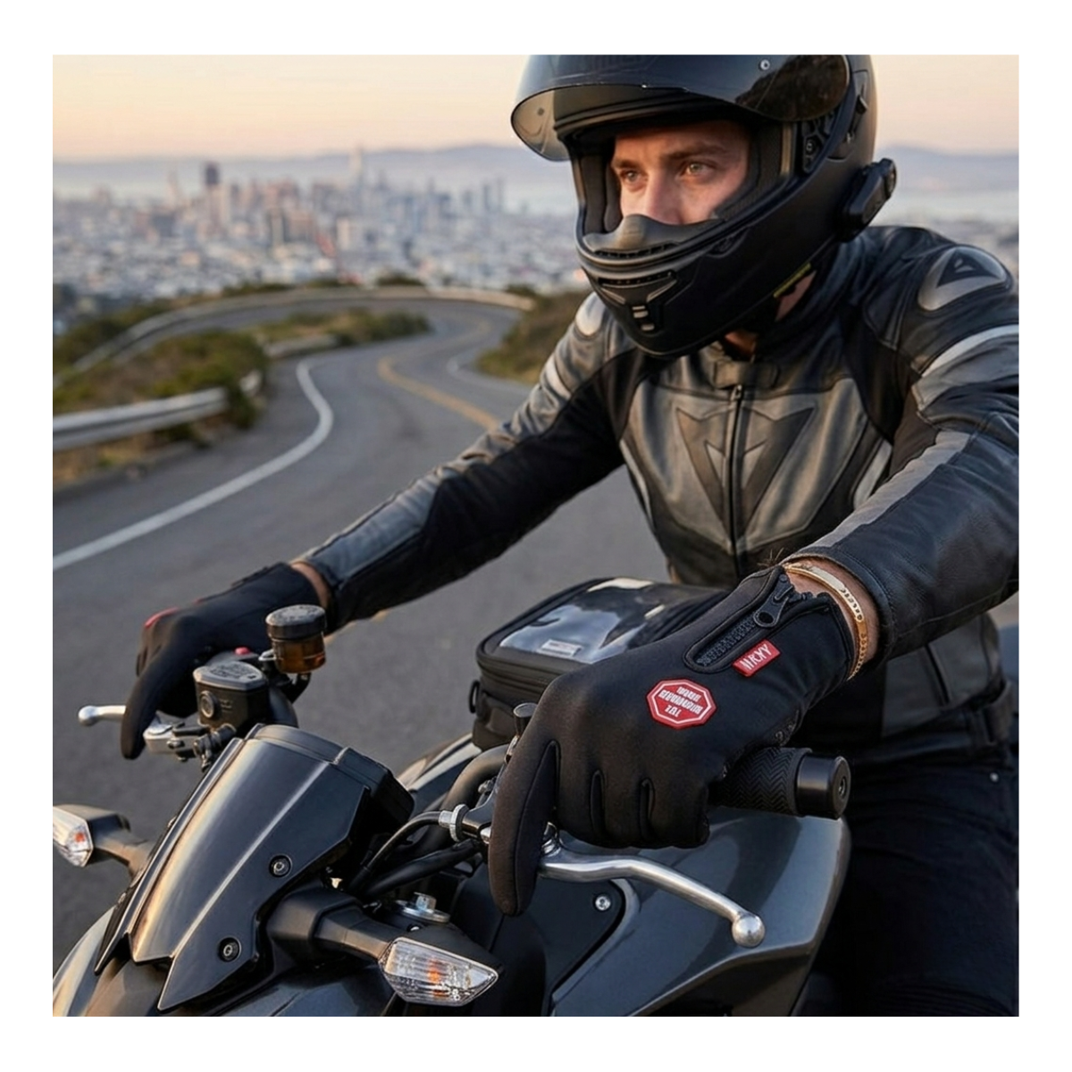 GUANTES TÉRMICOS E IMPERMEABLES PARA CICLISMO Y RUNNING CON PANTALLA TÁCTIL Y PALMA ANTIDESLIZANTE - 1
