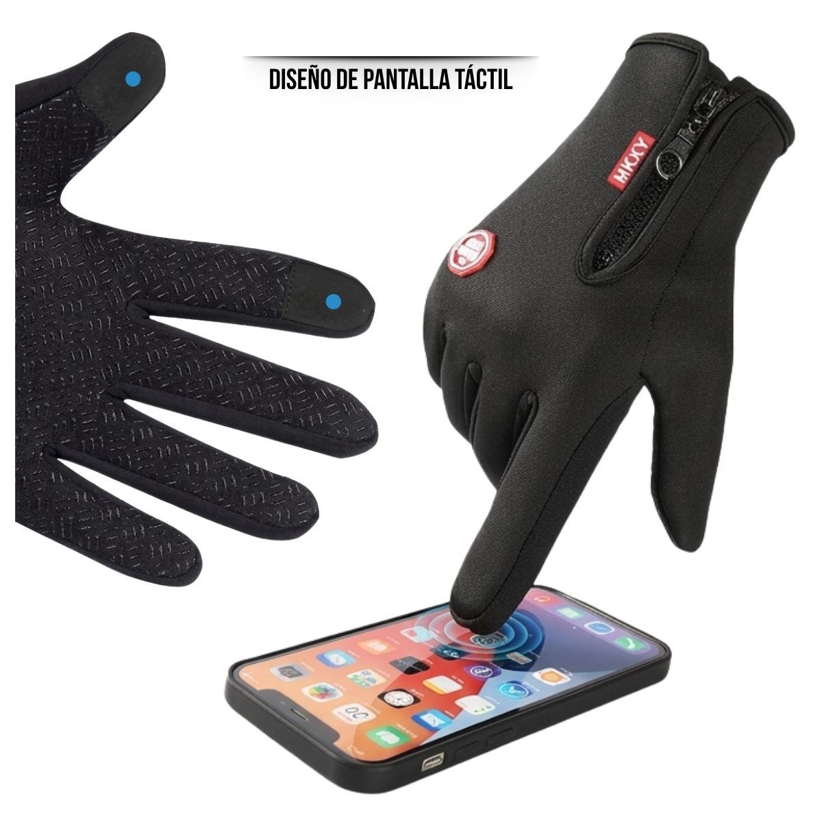 GUANTES TÉRMICOS E IMPERMEABLES PARA CICLISMO Y RUNNING CON PANTALLA TÁCTIL Y PALMA ANTIDESLIZANTE - 5