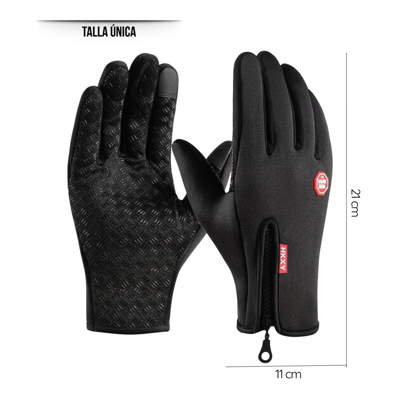 GUANTES TÉRMICOS E IMPERMEABLES PARA CICLISMO Y RUNNING CON PANTALLA TÁCTIL Y PALMA ANTIDESLIZANTE - 6