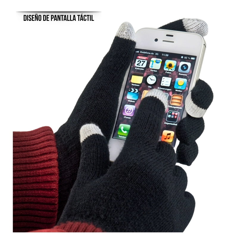 PACK 12 GUANTES DE LANA TÉRMICOS CON PUNTA TOUCH TÁCTIL DEDOS - 4