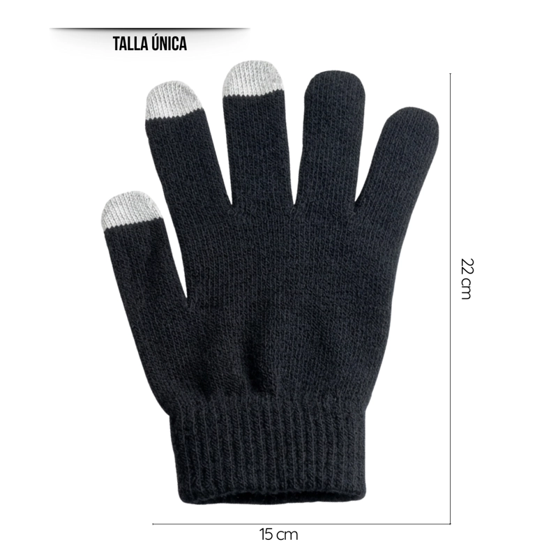 PACK 12 GUANTES DE LANA TÉRMICOS CON PUNTA TOUCH TÁCTIL DEDOS - 8