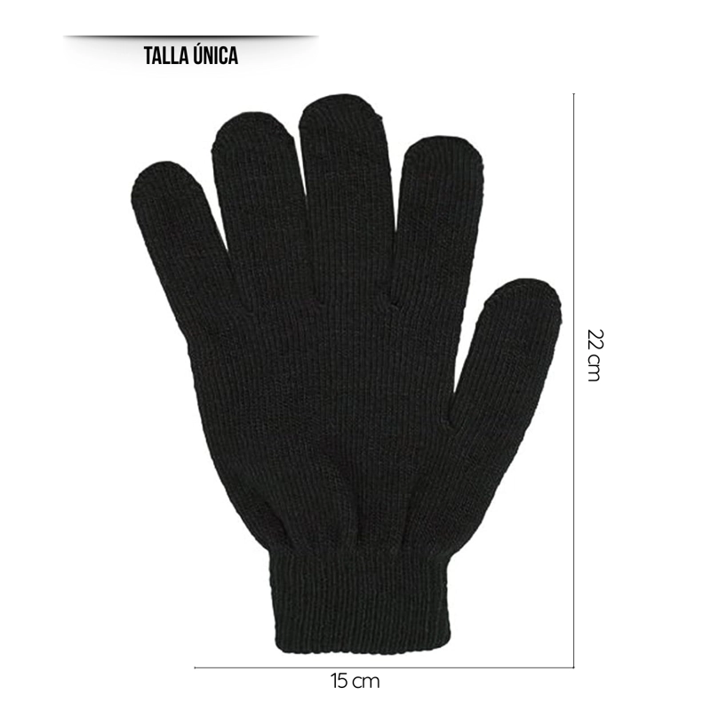 GUANTES DE INVIERNO DOBLE LANA ADULTOS Y JOVENES - 6