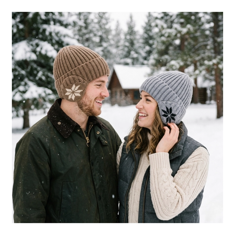 GORRO BEANIE DE LANA ADULTO CON CUBRE OREJAS UNISEX SURTIDOS - 5