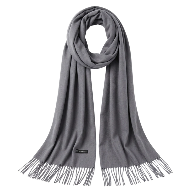 BUFANDA DE CASHMERE SUAVE DE INVIERNO CON FLECOS - 2