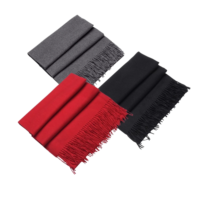 BUFANDA DE CASHMERE SUAVE DE INVIERNO CON FLECOS - 6