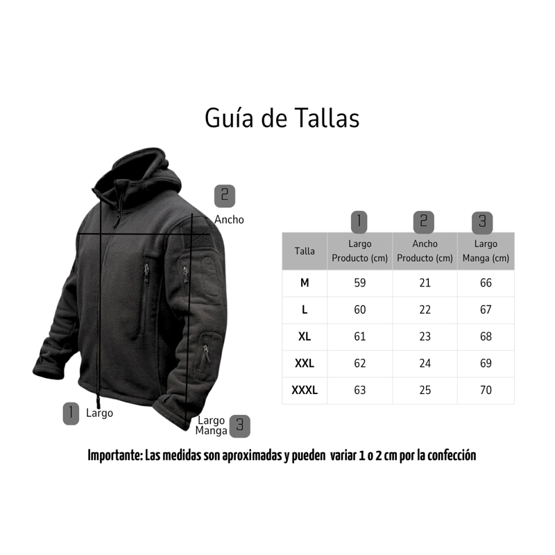 POLAR CHAQUETA POLERÓN MICROPOLAR TÁCTICO INVIERNO - 4