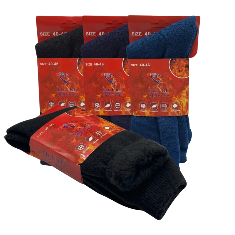 PACK 4 CALCETINES TÉRMICOS POLAR GRUESOS TERCIOPELO SUAVES - 3