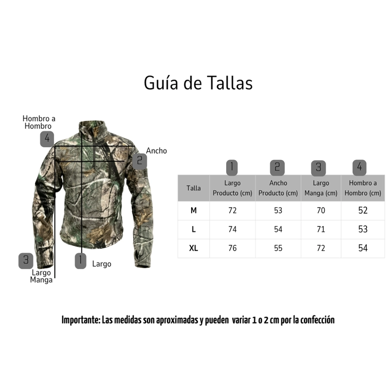 POLERON POLAR DE CAZA CON CIERRE HOMBRE TE RMICO CAMUFLADO - 3