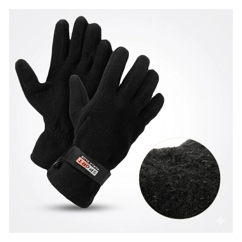 GUANTES FORRO POLAR AJUSTABLE SPORT WORLD BLUE ESTILO POLAR - 2