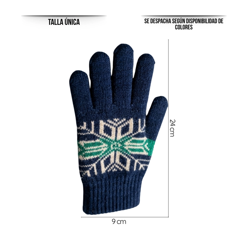 PACK 3 GUANTES DE LANA TÉRMICO CON CHIPORRO SURTIDOS - 6