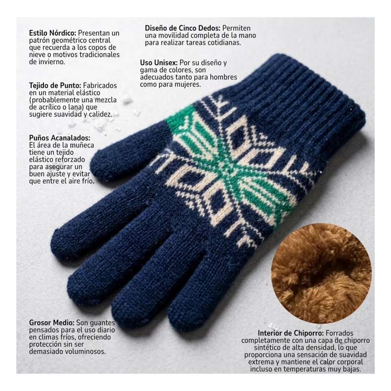 PACK 3 GUANTES DE LANA TÉRMICO CON CHIPORRO SURTIDOS - 7