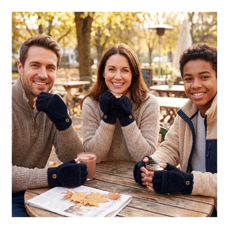 PACK 3 GUANTES HÍBRIDOS INVIERNO TÉRMICO CON BOTÓN SUJECIÓN - 1