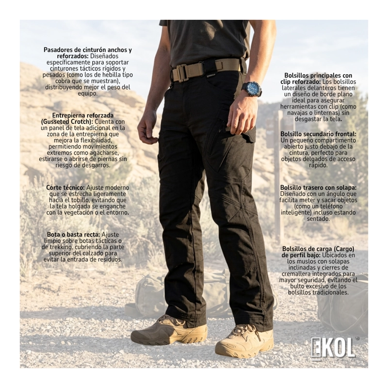 PANTALÓN TÁCTICO MILITAR CARGO OUTDOOR AIRSORT MILITAR - 5
