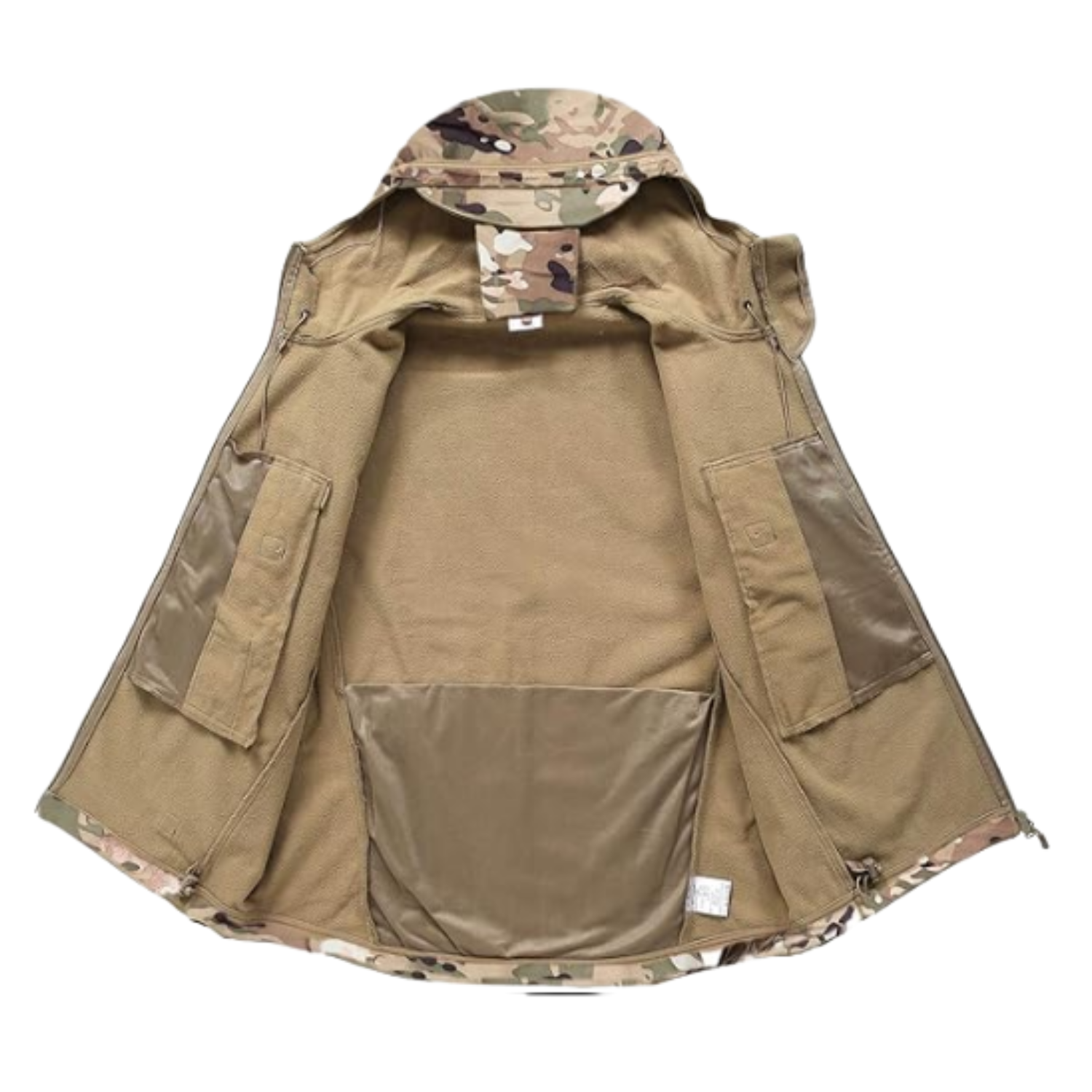 CHAQUETA SOFTSHELL TACTICA MILITAR CON CAPUCHA IMPERMEABLE - 2