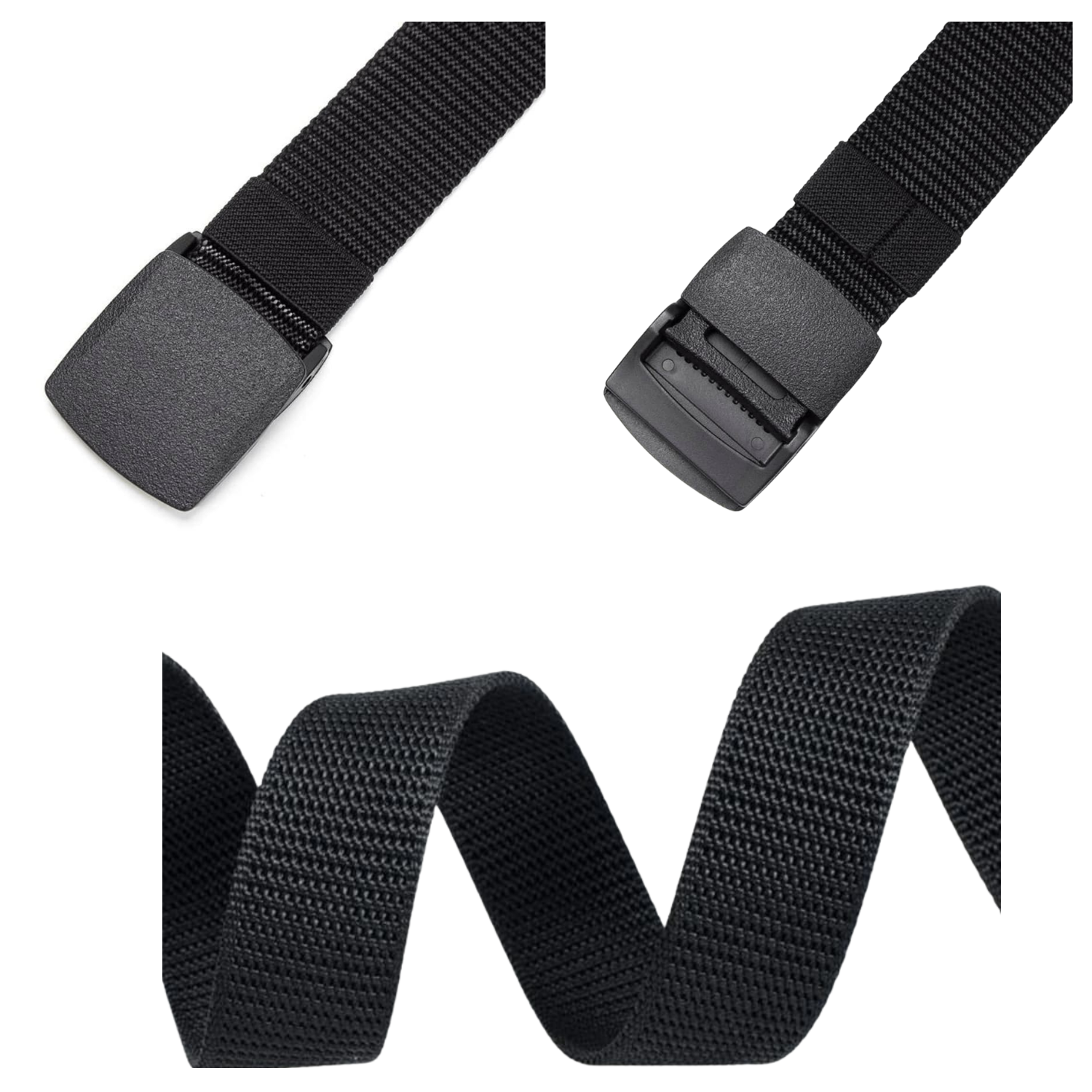 CINTURÓN NYLON LONA TÁCTICO AJUSTABLE HEBILLA DE PLÁSTICO - 3
