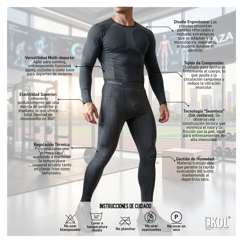 SET PRIMERA CAPA HOMBRE, CAMISETA Y CALZA COMPRESION TÉRMICOS - 6