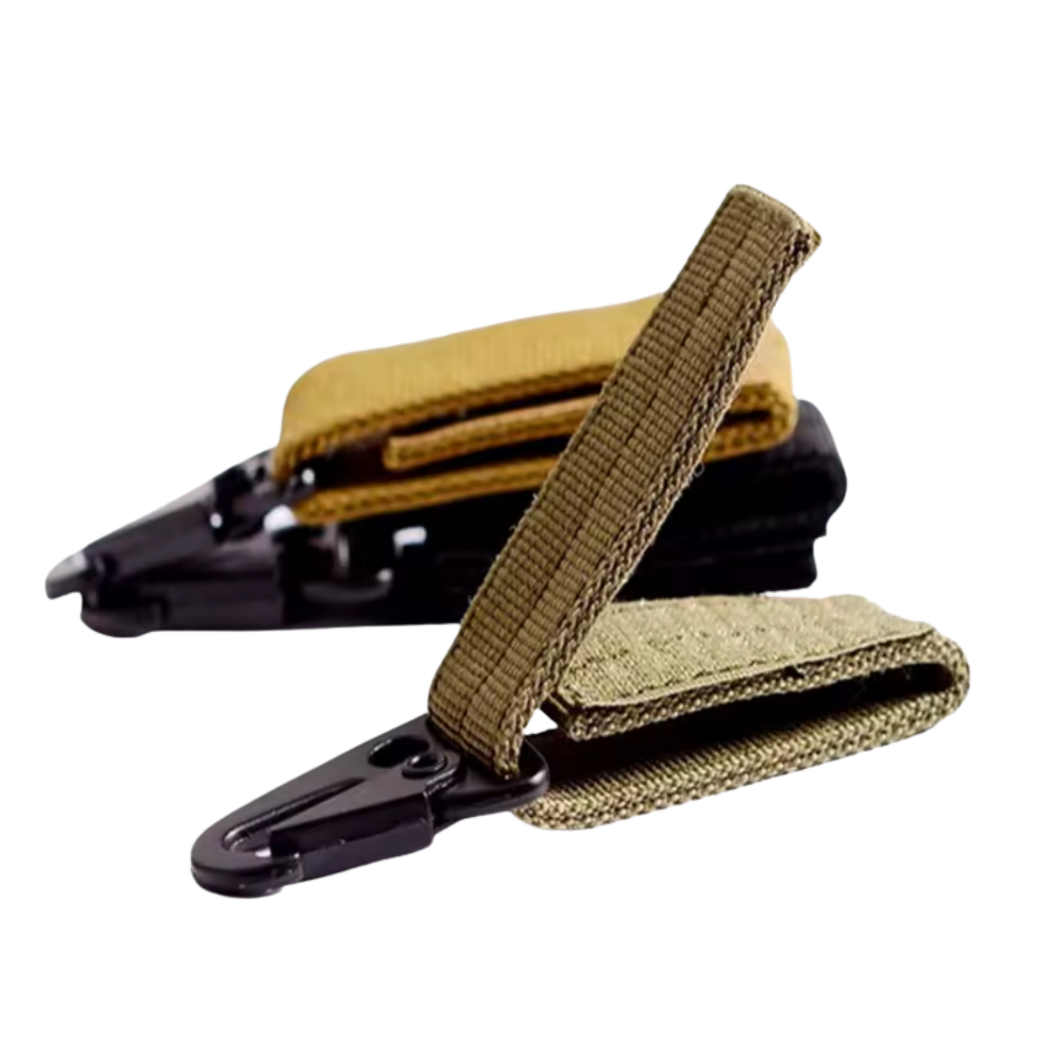LLAVERO MOSQUETON TÁCTICO MILITAR SIST MOLLE VELCRO BEIGE - 2