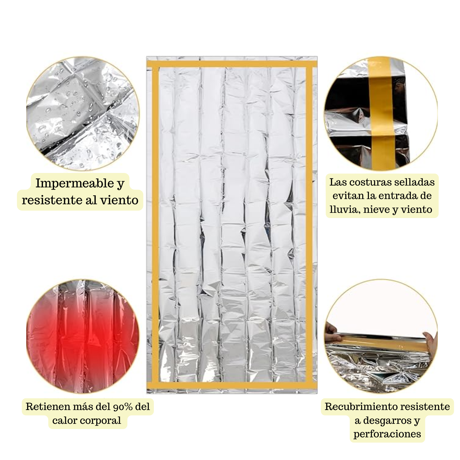 SACO DE DORMIR REFLECTANTE EMERGENCIA WATERPROOF - 3