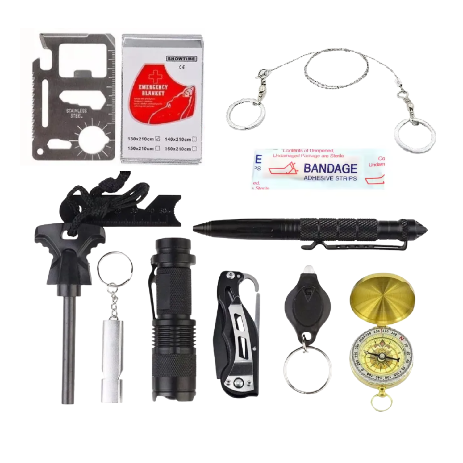 KIT HERRAMIENTAS SUPERVIVENCIA OUTDOOR CAMPING 11 EN 1 EMERGENCIA - 3