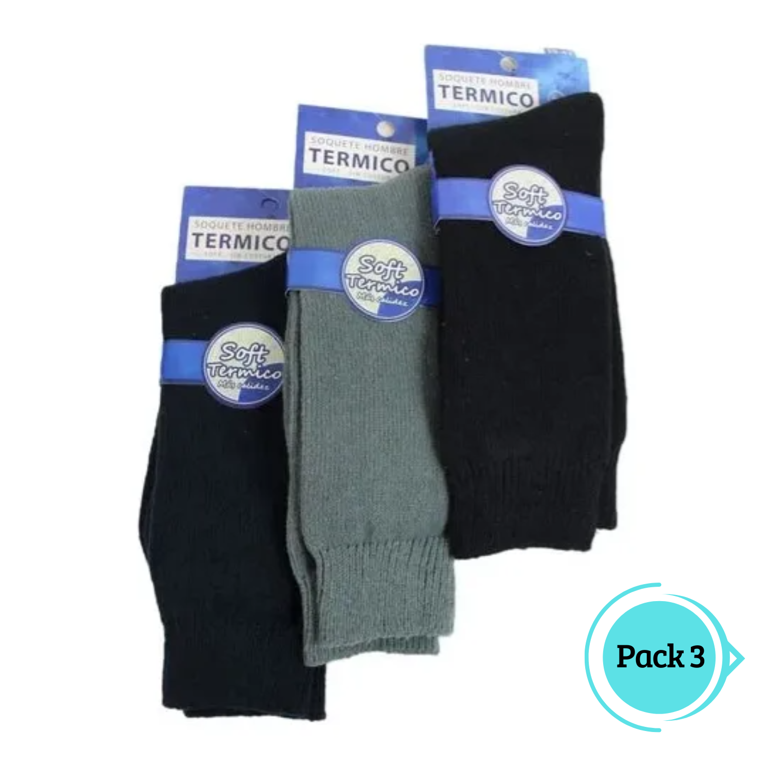PACK 3 CALCETINES SOQUETE TÉRMICO SOFT HOMBRE - 1