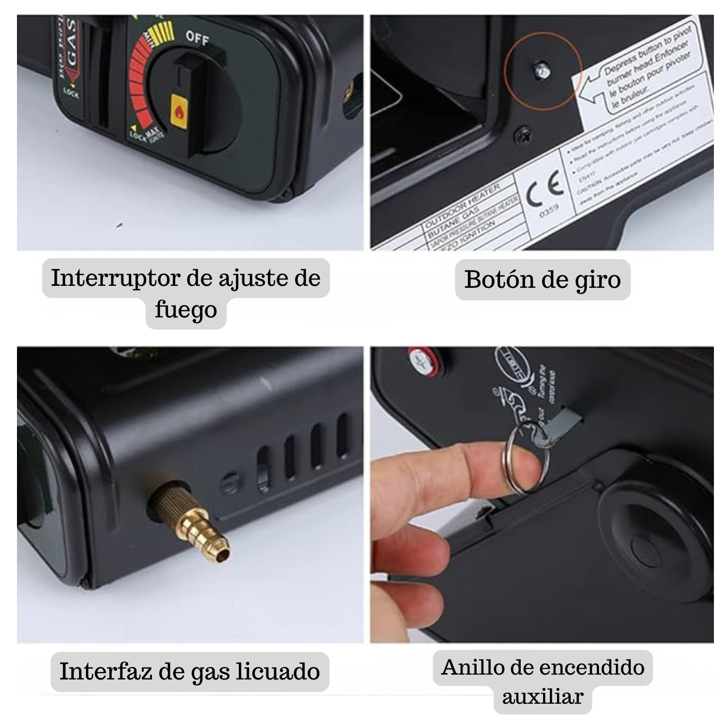 CALEFACTOR ESTUFA A GAS PORTÁTIL SUPERVIVENCIA CAMPING - 3