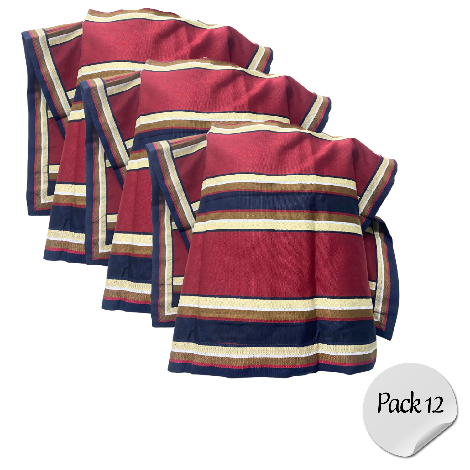 PACK 12 MANTA PONCHO DE HUASO CUECA ADULTO TRAJE TIPICO CHILE 120X80CM - 1