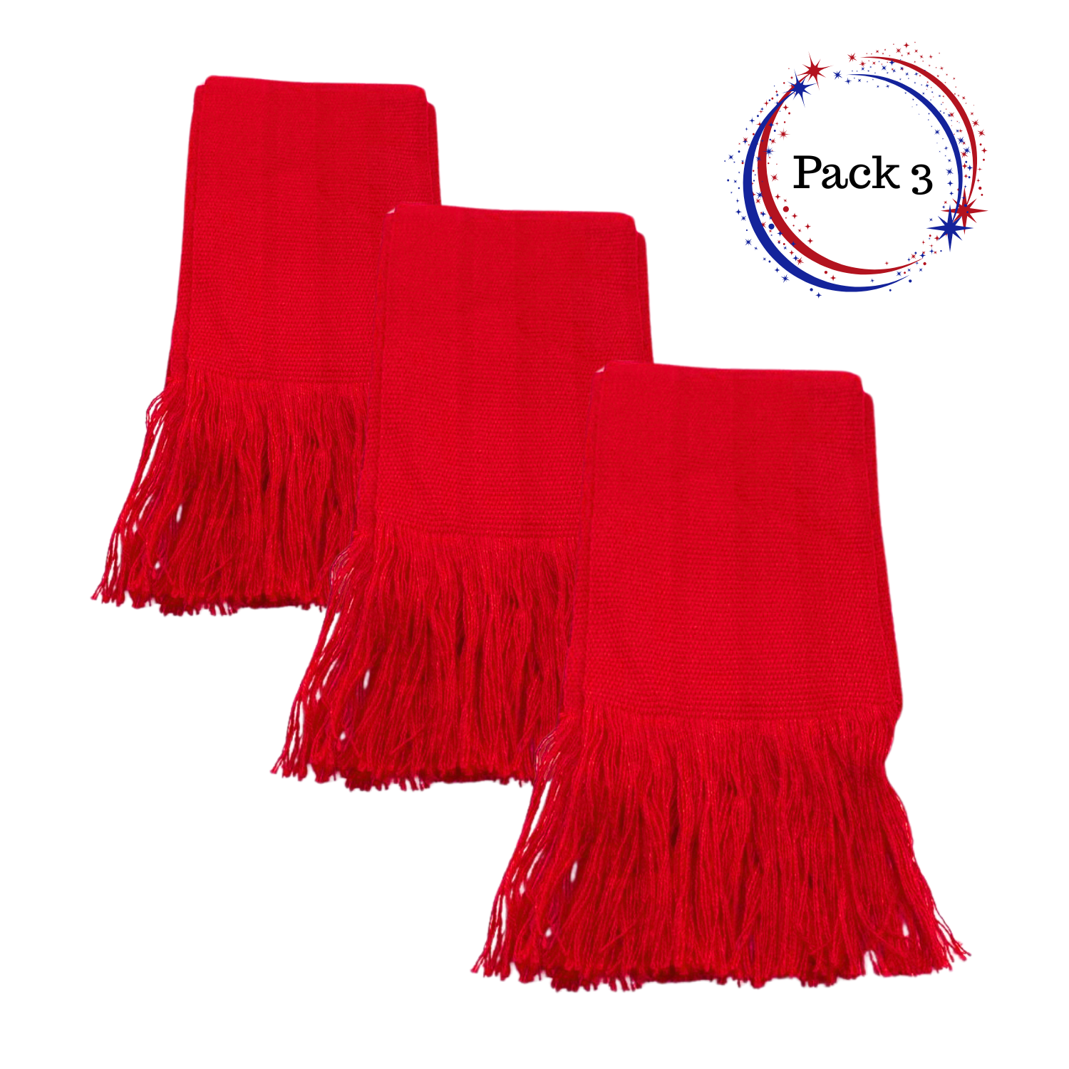 PACK 3 FAJAS TRAJE HUASO COLORES FIESTAS PATRIAS VIVA CHILE 7X105CM - 1