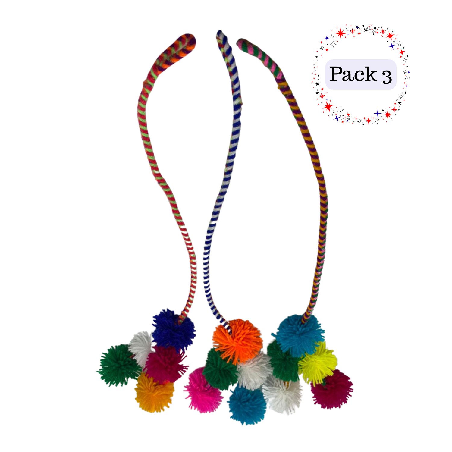PACK 3 POM POM POMPONES BAILE NORTINO NUEVOS BAILE EL TROTE - 1