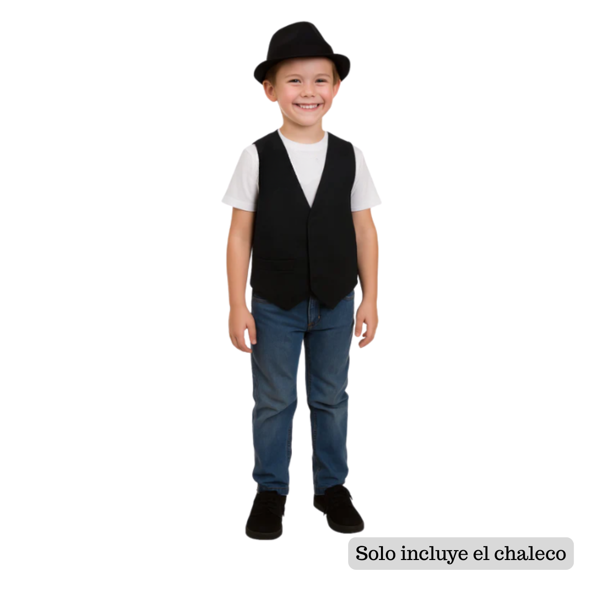 CHALECO BOLERO NEGRO PARA NIÑOS JUVENIL NORTINO HUASO - 4